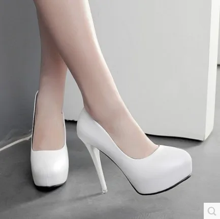 

2017 New Style Spring-Style Ultra-High-Heel Waterproof Platform Soft Leather round-Toe WOMEN'S Shoes