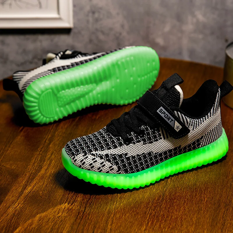 

Spring And Autumn 2019 New Style Children Knitted Shoes Breathable Mesh Athletic Shoes Students Coconut Shoes Men And Women Chil