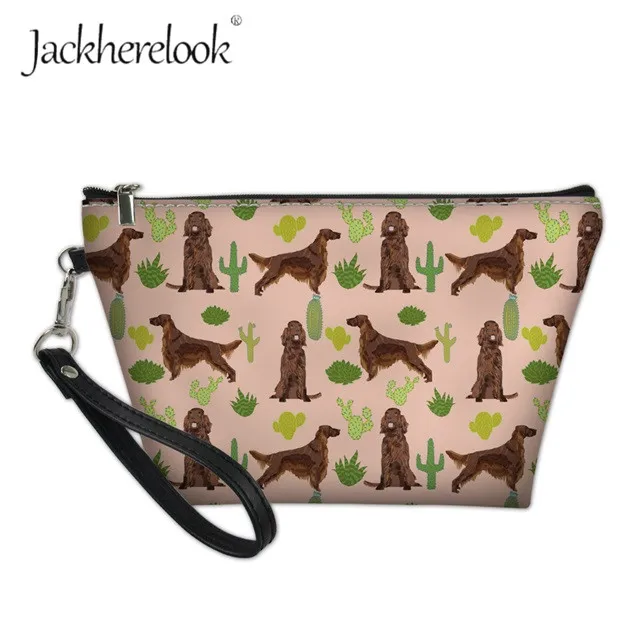 Jackherelook мультфильм ирландский сеттер собака женский косметический чехол для хранения прекрасный щенок макияж Чехол женский несессер Органайзер - Цвет: HMB52Z8