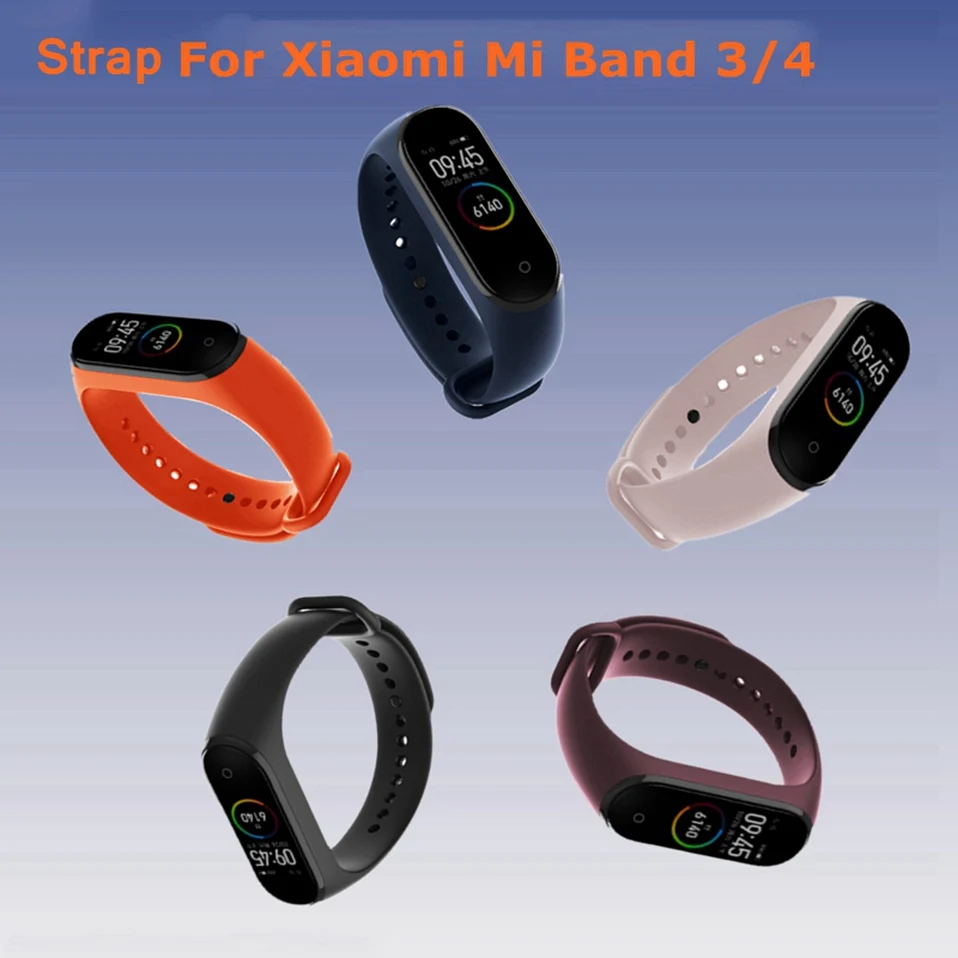 Ремешок для Xiaomi mi band 4 ремешок 2 в 1 розовый цвет красного вина силиконовый браслет Xio mi band 4 3 band 4 защитная пленка