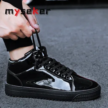 

High Top Men's Summer Shoes 2020 Fashion Sneakers Breathable Men Casual Footwear Plus Size Bling Male Shoe Men Lace Up Shoes S2