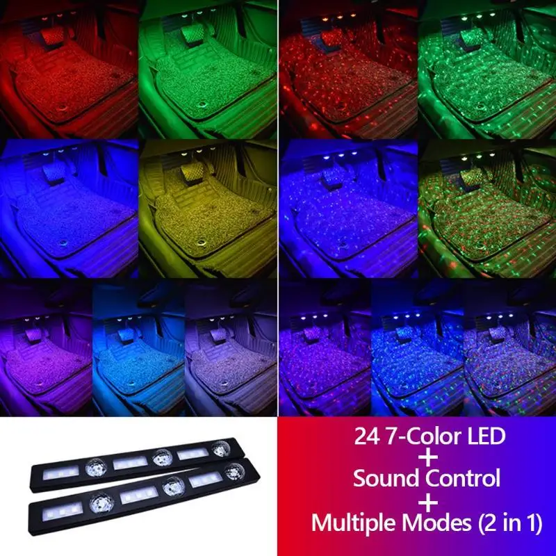 

A13 LED Car Foot Ambient Lamp USB Auto Interior Decorative Atmosphere Lights Environmental Protection and Durability