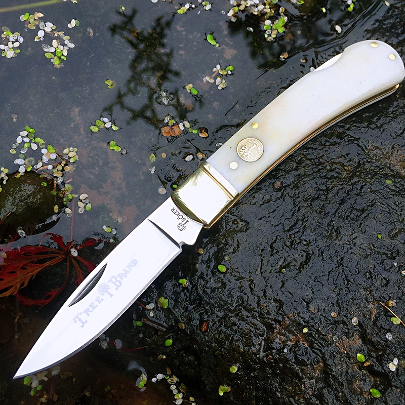 

[Watchman BO1] White bone floding knife Gentleman Pocket knives modern tradtional EDC tool collection