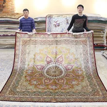YILONG 8'x8' квадратный персидский шелковый ковер ручной работы изысканная, Восточная шелк для чистки ковров, для дома(TJ066A-8x8