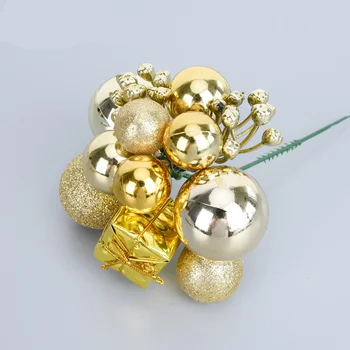 

5pcs DIY Cutting Artificial Balls Spruce Gift package pine branch cone Home Ornament Festival Christmas Tree Decor Party Supply