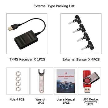 

TPMS Tire Pressure Sensor for Android Car Radio Player USB Tire Pressure Monitoring System
