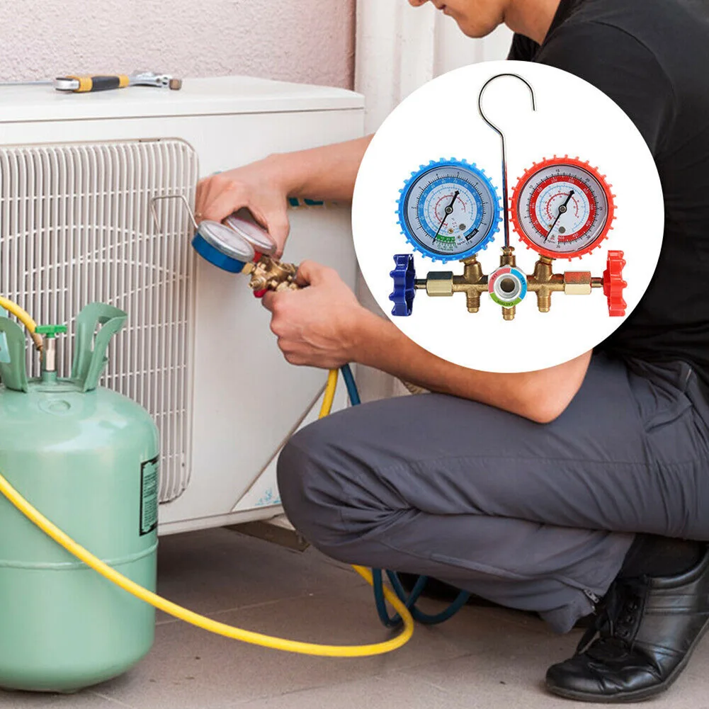 

Copper Valve Double Gauge Valve Suitable for Automotive Air Conditioning Household Air Conditioning Add Refrigerant JDH9