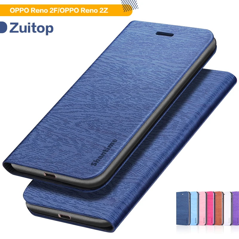 Чехол-книжка под дерево для OPPO Reno 2F деловой Чехол-бумажник 2Z Мягкая силиконовая