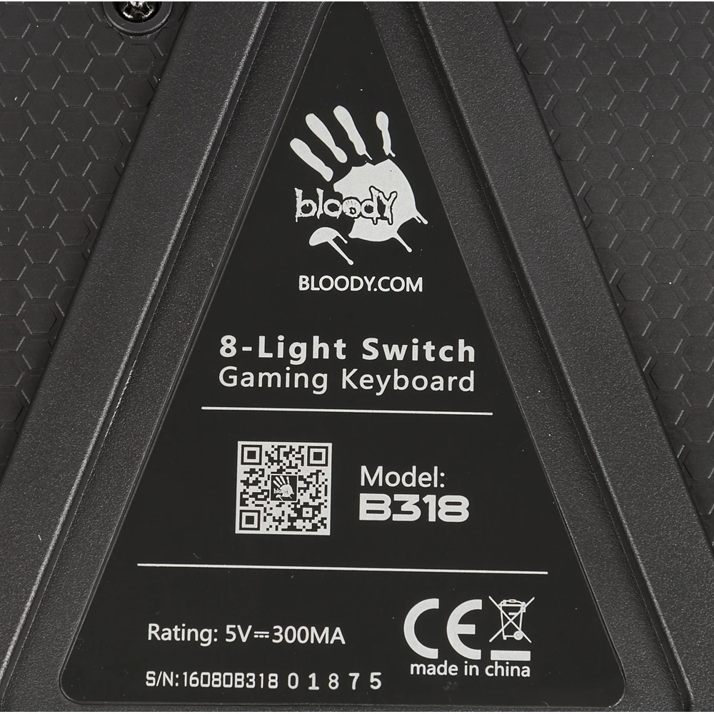 Клавиатура A4 Bloody B318 черный USB Multimedia for gamer LED