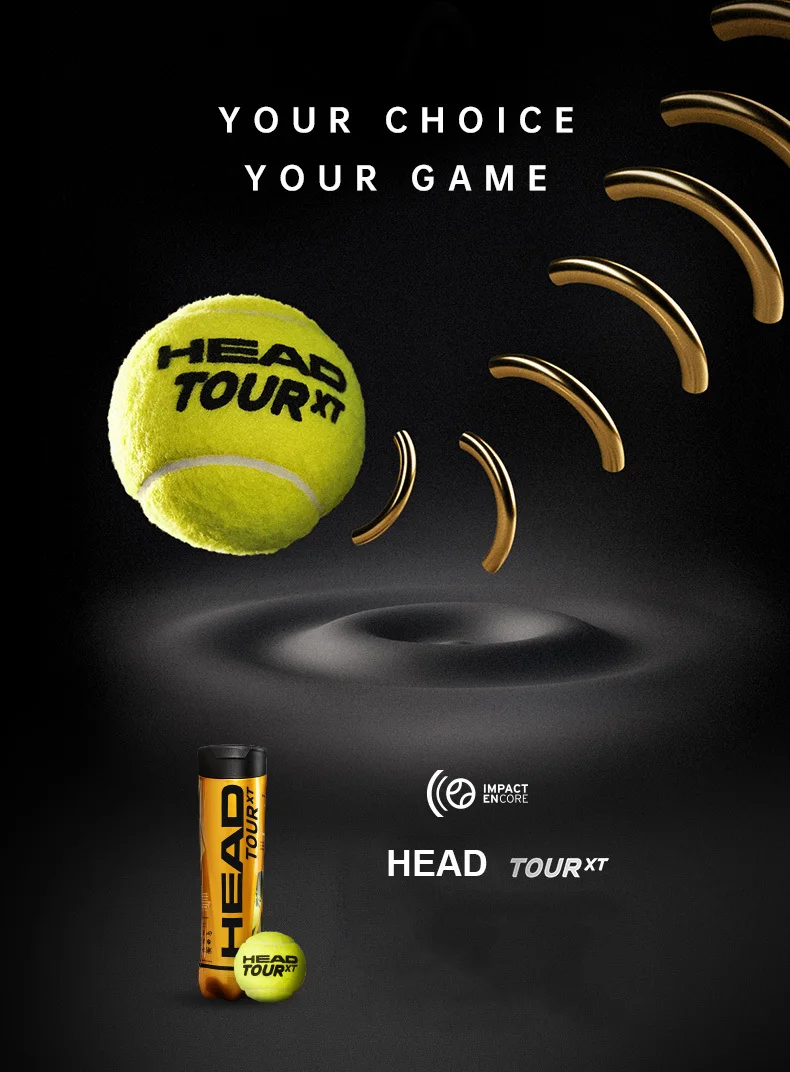 Tennis Balls Original HEAD Competition Training Elastic Resistance HEAD TOUR XT 3 Pcs For 1 Tank