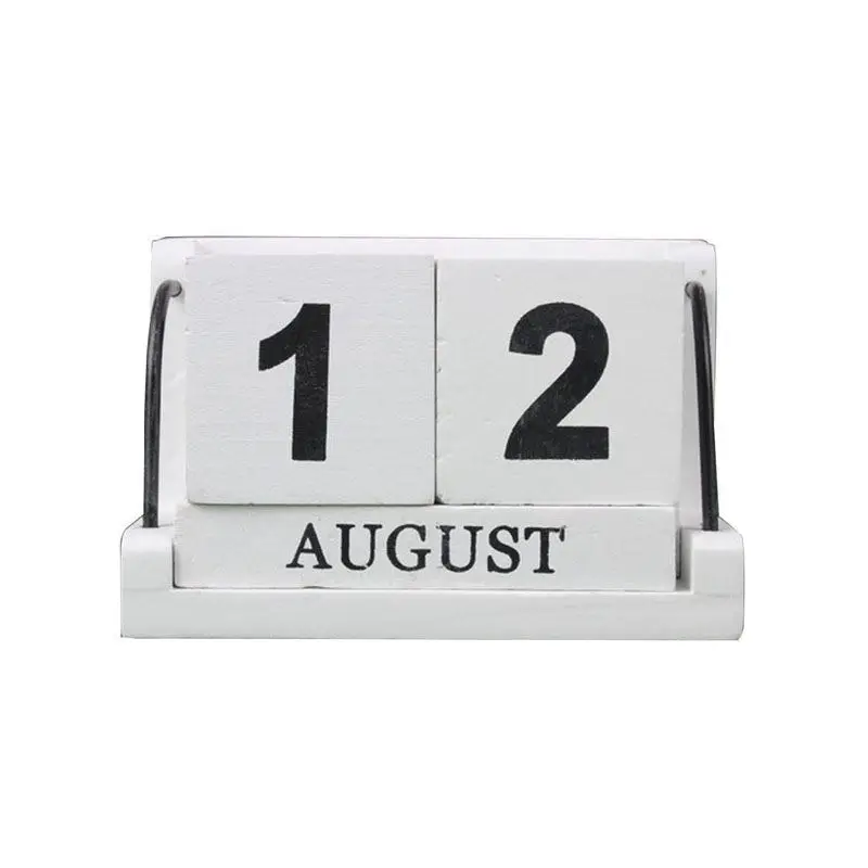 Деревянный вечный календарь обучения обратного отсчета ретро деревенский дизайн украшения гостиной Diy годовой календарь планировщик - Цвет: 11cm 5.5cm 7cm