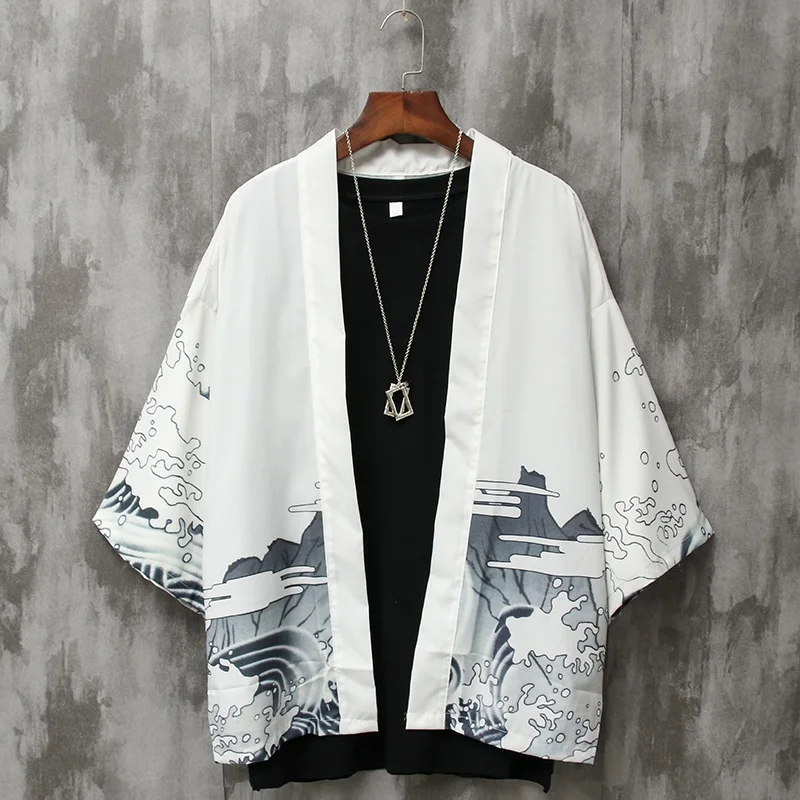 Japanese Kimono Man Traditional Japanese Kimonos Cardigan Kimono Men Yukata Men Male Streetwear Haori 10632