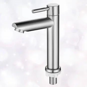 

1Pc Water Faucet Stainless Steel Simple Designed Cold Water Unique Water Tap for Home Use Bathroom Kitchen