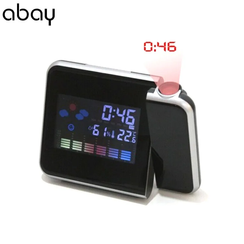 LED Réveil Numérique Montre Électronique de Table Bureau Horloges Heure de Réveil Projecteur Fonction Snooze Прогноз погоды Будильник