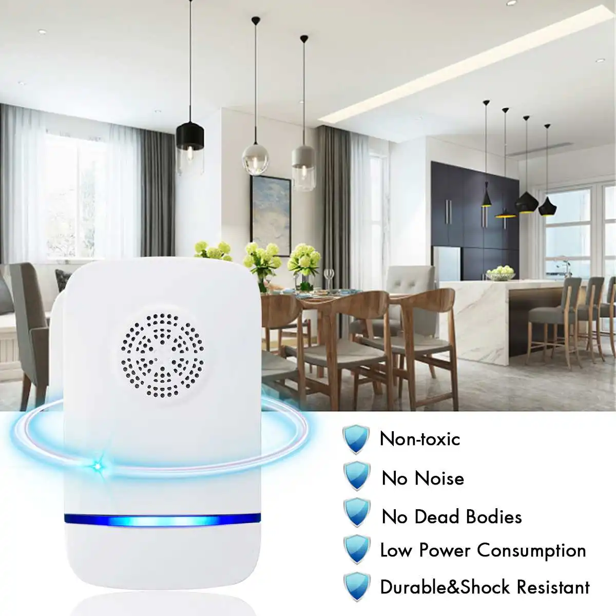 

Electronic Ultrasonic Insect Repeller Pests Reject Rat Insect Repellent Mouse Control Ultrasonic Repellent US/ EU / AU Plug
