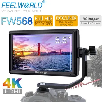 

FEELWORLD FW568 5.5 Inch Camera Field DSLR Monitor for 4K HDMI Small Full HD 1920x1080 Video Focus Assist with Tilt Arm