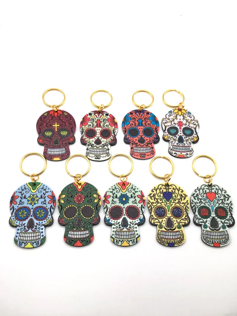 Skull Pendant Gold Key Chain01