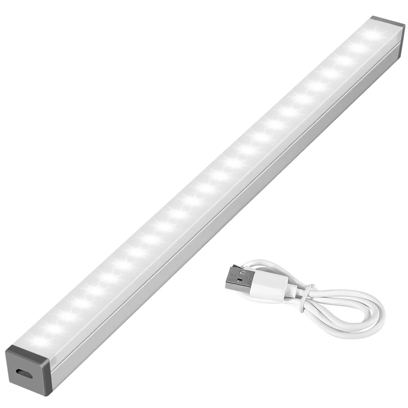 

ABSS-Under Cabinet Light,Rechargeable 25 Adjust Led Light Bar With Magnetic Strip For Kitchen, Wardrobe, Camping, Basement, Vi