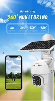 

Solar Battery Power 4G Network IP Camera 1080P Wireless Surveillance IP Camera Outdoor WaterProof Video Security Camera 4G Sim