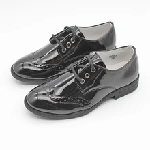 Cheap Baby Boys Kids Patent Formal Black Brogue Oxford Wedding Prom Boys Smart  Shoes Laces Wedding Party Shoes