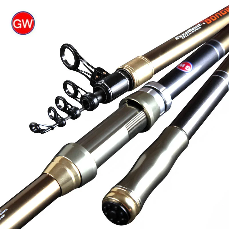 

GW Fishing Rod Powerful Long Throw 3.6m 4.5m Carbon Fiber Sea Pole Big Fish Tools Rock Boat Surfcasting Superhard 20kg 30kg Drag