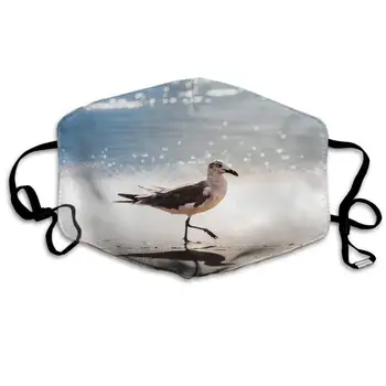

Swono Mask Bird,Seagull Walking in The Tide On Virginia Beach in The Morning Summer Sun Polyester Anti Dust Face Mask-Washable
