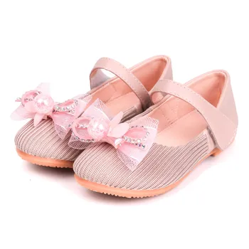 

Small children girls vertical stripes pearl bow student soft bottom beanie shoes single shoes туфли для девочки