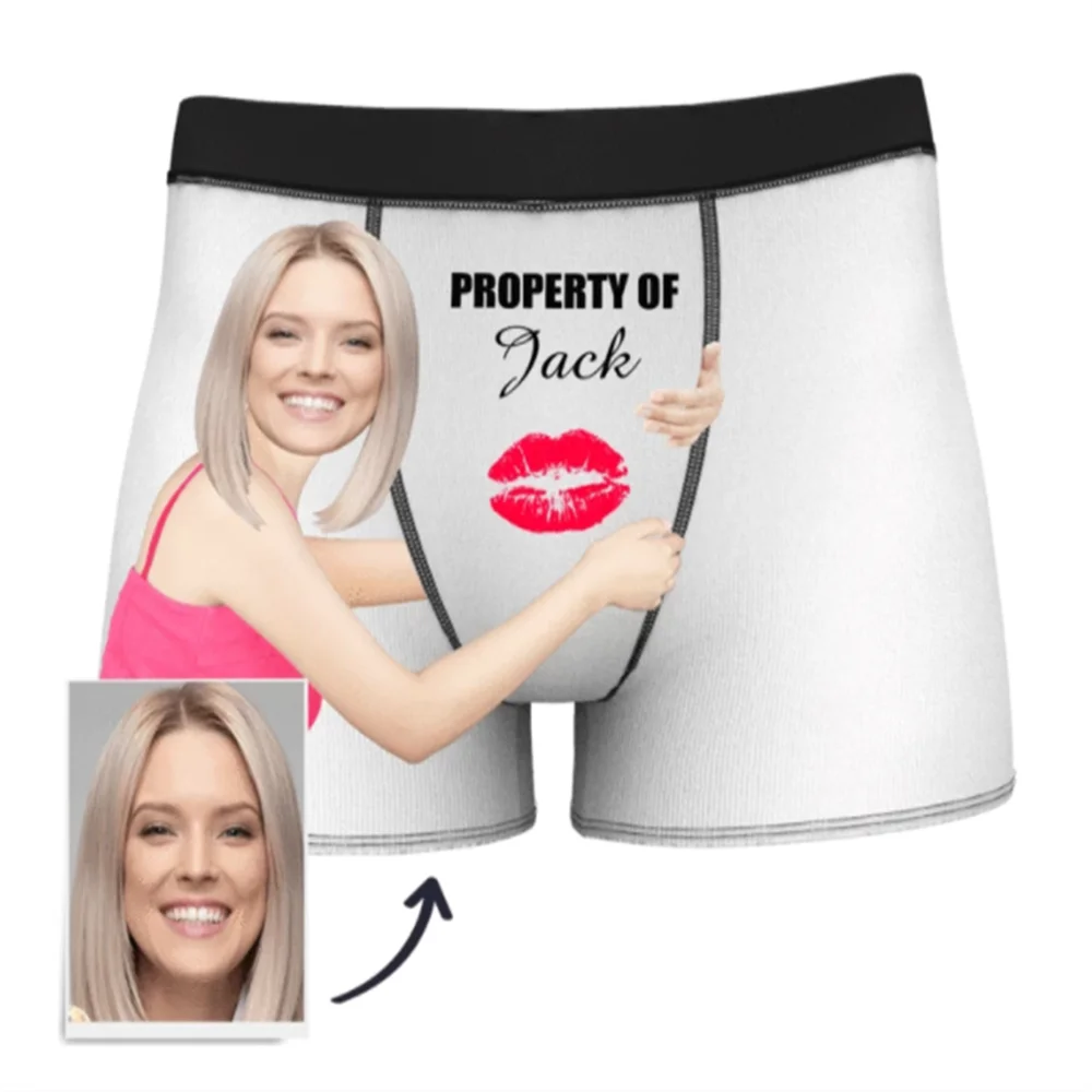 Custom Face Property Of Your Name Men's Funny Boxer Valentines Day Wedding  Husband Briefs This Fine Arse Underwear Gift Present - Party Favors -  AliExpress