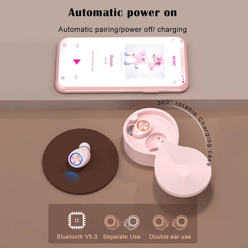TW70 Bluetooth 5,0 наушники 3D стерео 1 пара беспроводные TWS наушники с двойным микрофоном