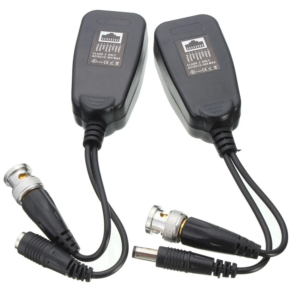 

10 Pairs CCTV Coax BNC Video Power Balun Transceiver to CAT5e 6 RJ45 Connector OC-shipping