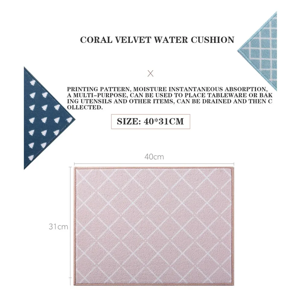 New Fashion Simple Plaid Pattern Placemat Dining Table Mat Non-Slip Christmas Home Decor