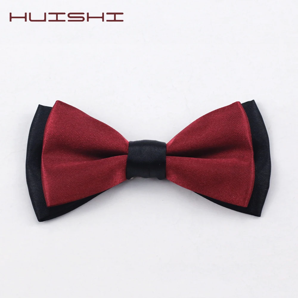 HUISHI/черный серебристый галстук-бабочка для детей, одноцветные галстуки-бабочки для мальчиков и девочек, карамельный цвет, галстук-бабочка, двухцветный лоток для хранения