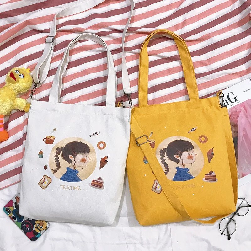 

Sailing bag women's shoulder 2019 new women's slung tote bag Korean printed canvas bag women's bag