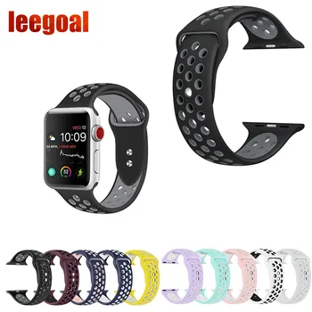 

Strap Compatible Apple Watch Bands 38mm 42mm Soft Silicone Breathless Replacement Wristband for IWatch Apple Series 1/2/3 Nike+
