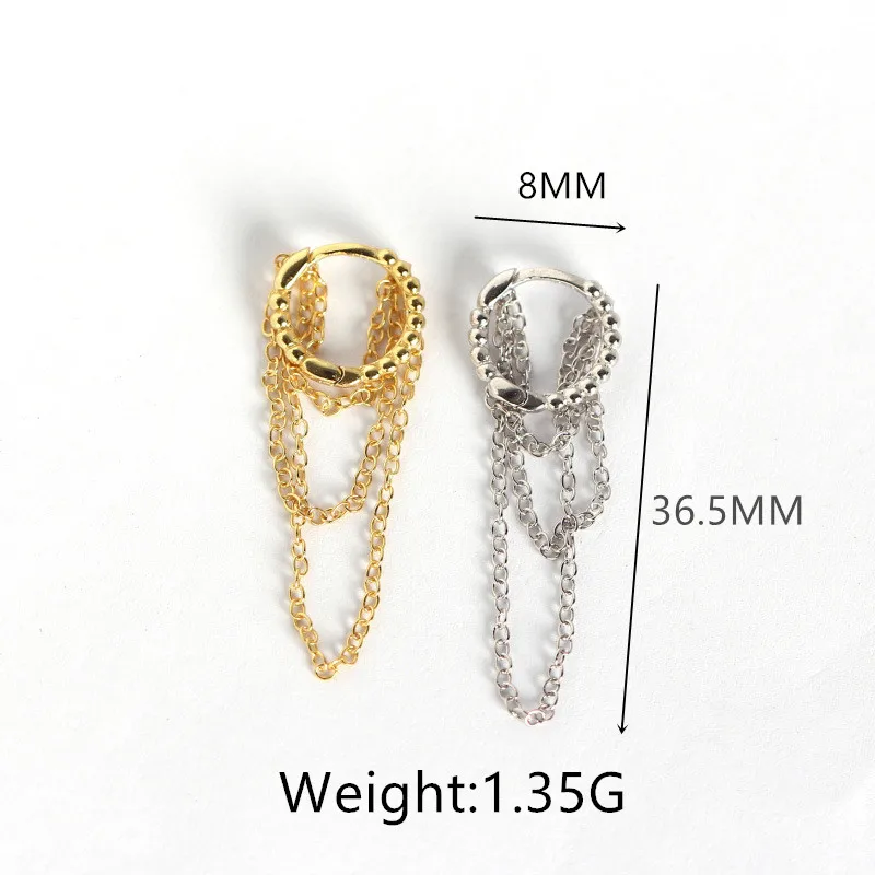 WANTME Hot Minimalist Multilayer Tassel Chain Studs Earrings for Women Real 100% 925 Sterling Silver Accessories Jewelry Gift