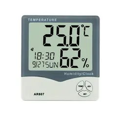 Умный датчик AR807 цифровой гигрометр термометр измеритель температуры и влажности тестер Метеостанция W/Календарь & Cloc