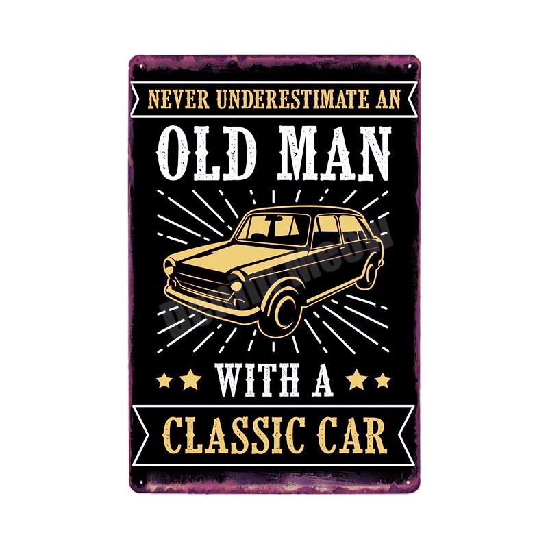 Fix Cars Plaque Shabby Chic Metal Tin Signs Classic Car Wall Art Poster Advertising Plates Bar Garage Vintage Home Decor MN117 - Цвет: V