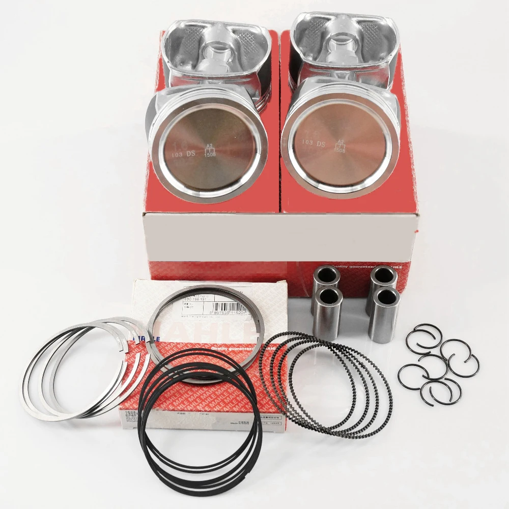 

NEW 4Pcs 76.5mm Piston & Piston Ring Kit 03C 198 151 036 107 065 DH For VW Jetta 11-16 EA111 1.6L 16V Petrol Engine