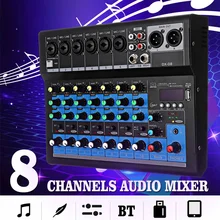 CLAITE 8 canales consola mezcladora de sonido 48V micrófono Digital Bluetooth POTENTE PROFESIONAL Karaoke Audio mezclador amplificador fiesta