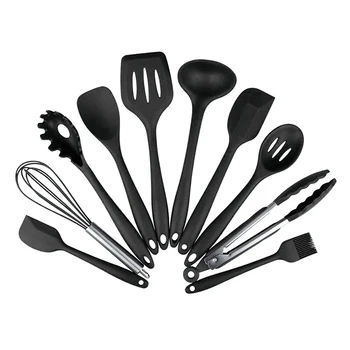 

Finether 10PCS Cooking Tool Sets Silica Gel Kitchenware Non-stick Pan Shovel Spoon Kitchen Tools Sets Nonstick Cookware Set