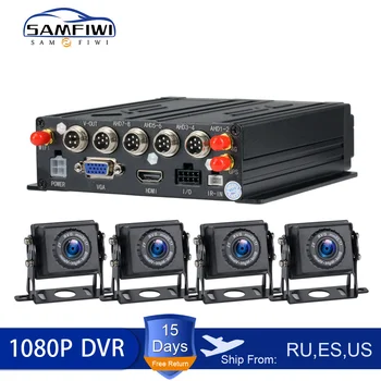

4G WIFI GPS 8CH/Channel Vehicle AHD Mobile DVR HD 1080P SD Card Video Recorder Car DVR Camera Security Monitoring System 4CH