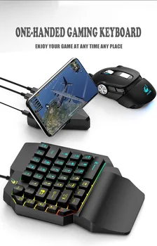 

One-Handed Mechanical Feel Gaming Keyboard RGB Backlit Portable Mini Gaming Keypad Game Controller for PC PS4 Xbox Gamer