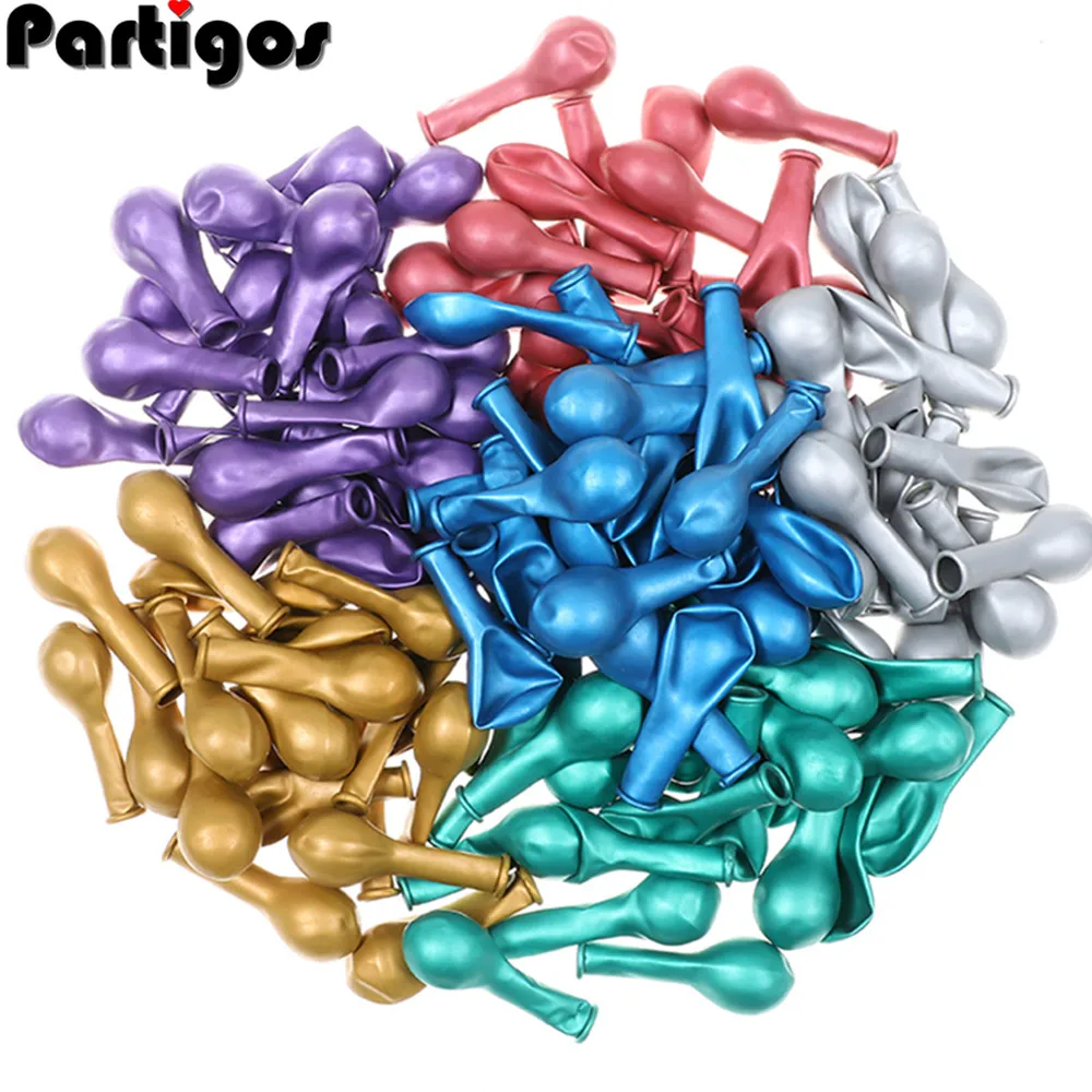 Wedding-Decor-Supplies Latex Balloons Air-Globos Round Birthday-Party Chrome Metallic