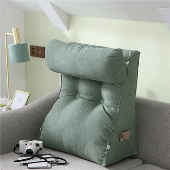 Cojín de respaldo triangular grande para sofá, almohada para la cintura y el cuello, cojín para silla, regalo para meditación, FK009
