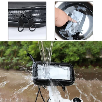 

360 Rotatable Bicycle Motorcycle Mobile Phone Holder Bag Handlebar GPS Bracket PVC Mount Stand Support Waterproof Moto Bag Case