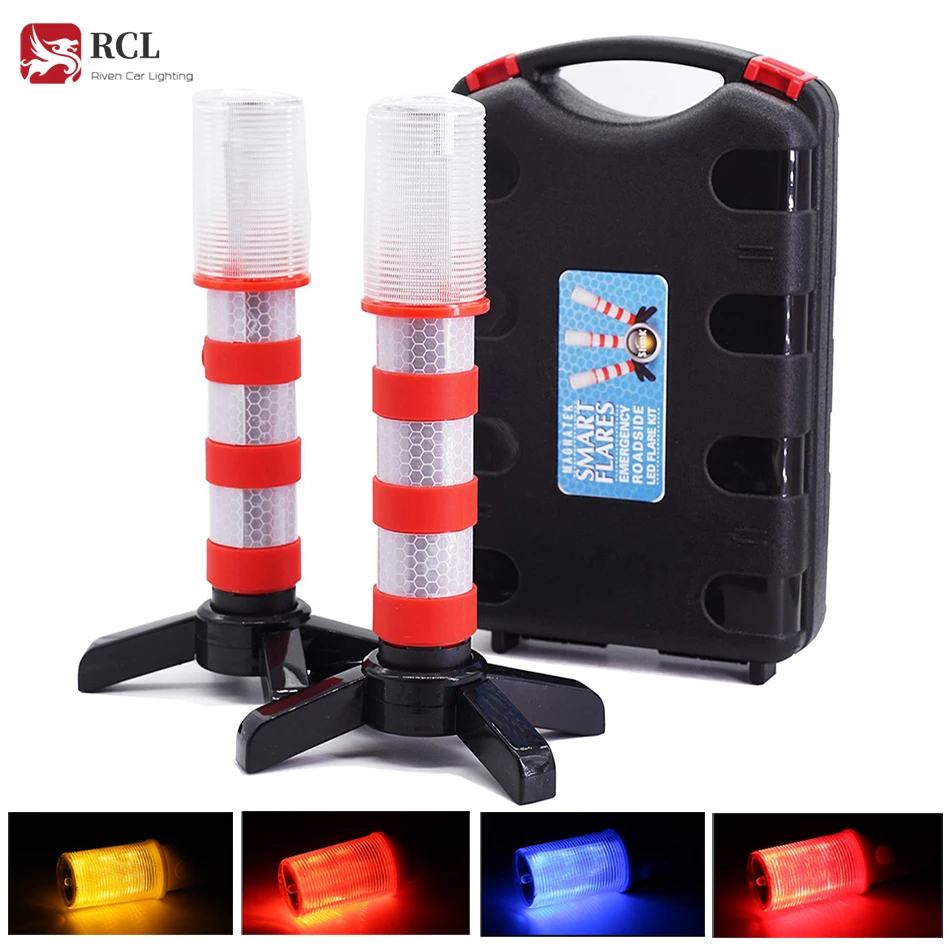 

Upright Road Flares Roadside Beacon Safety Strobe Light Warning Signal Alert Magnetic Base for Car Marine Vehicles Trucks