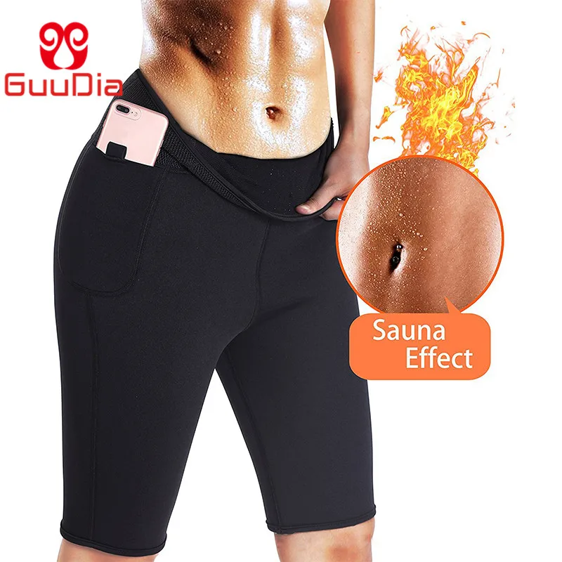GUUDIA Women Sauna Hot Sweat Pants Fat Burning Compression Leg Slimming Neoprene Capris Leggings for Indoor Outdoor Workout GUUDIA Women Sauna Hot Sweat Pants Fat Burning Compression Leg Slimming Neoprene Capris Leggings for Indoor Outdoor Workout