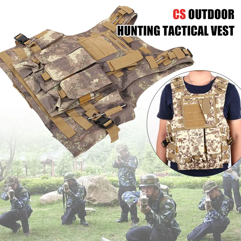 Tactical Vest Durable 3 Colors Nylon Combat Outdoor Protective Gear Field Survival Adventure Equipment Armed Forces Survive
