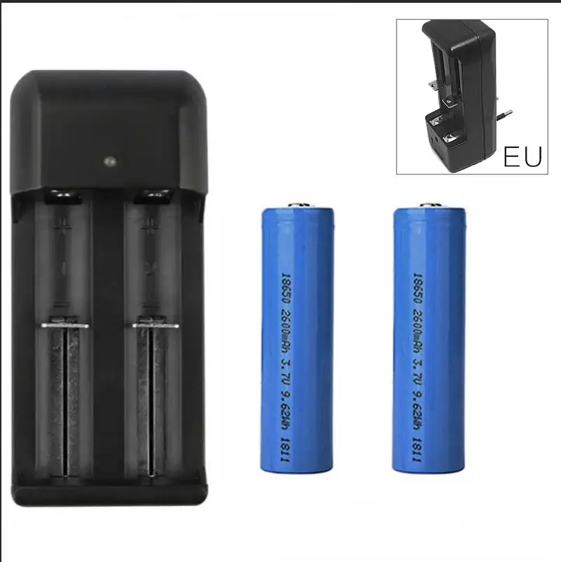 EU Charger x 2Bat Дверной звонок 18650 Батарея 2 шт./4 шт. 2600 мАч и Батарея Зарядное устройство для eken V5 V6 V7 Anytek b10 b30 b50 b60 b70 дверной Звонок - Цвет: EU Charger x 2Bat