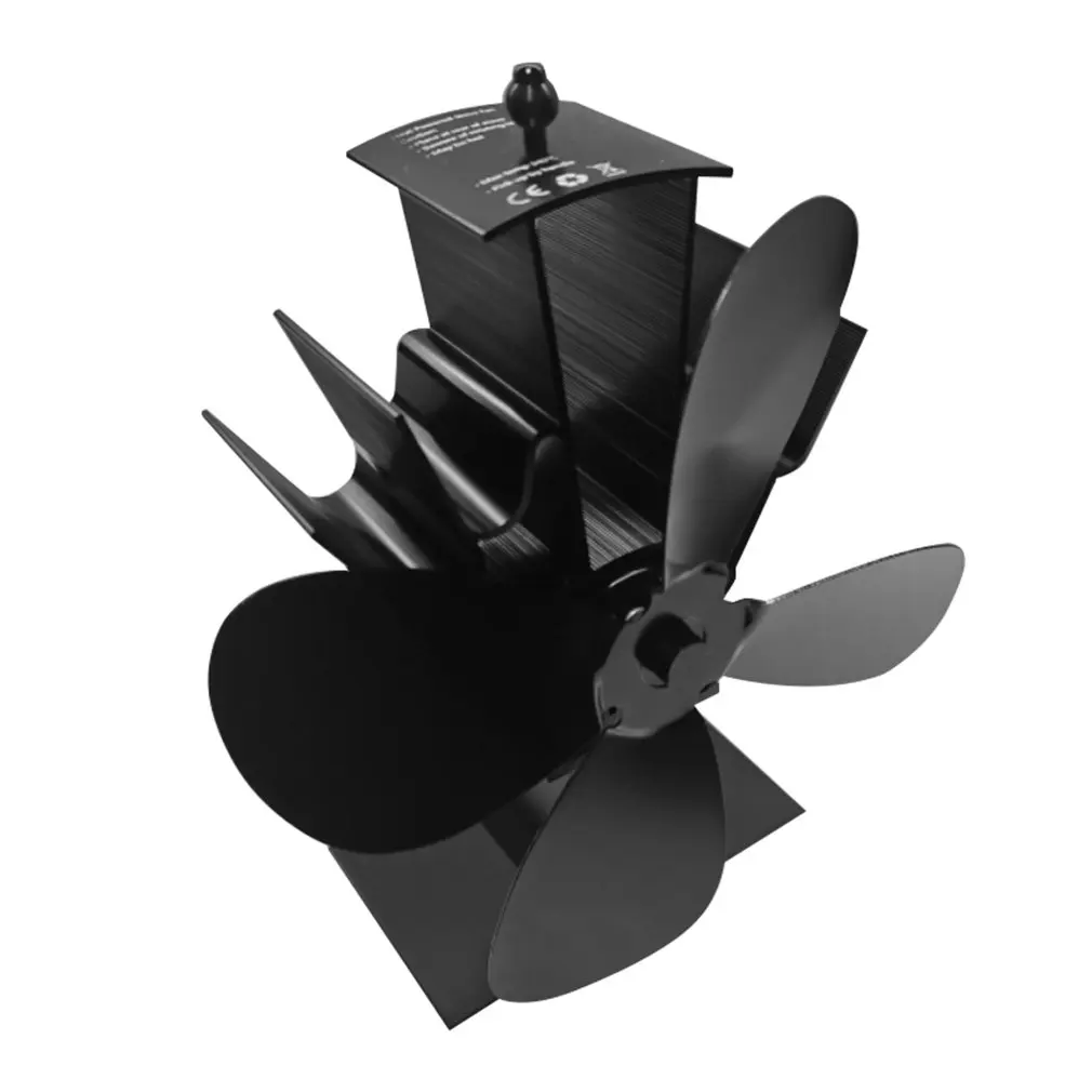 Fireplace 4 Blade Heat Powered Stove Fan Log Wood Burner Eco Friendly Quiet Fan Home Efficient Heat Distribution Hot Fan